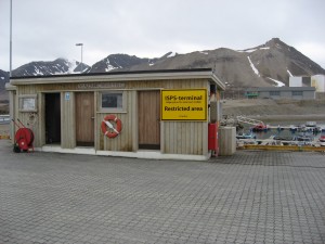 Service building at quay