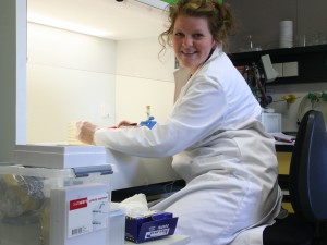 Kathryn in haar lab