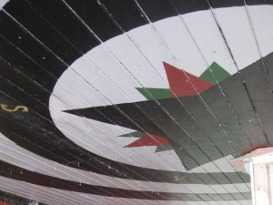 een windroos op het plafond